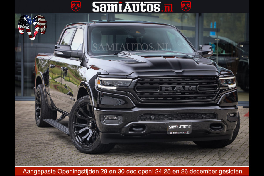 Dodge Ram 1500 LIMITED NIGHT | FEUL WHEELS | BOM VOL | 5.7 V8 4x4 | TOP STAAT | DUBBELE CABINE | MWK | XB9 | HUD | Deze RAM is momenteel in gebruik door ons. Gelieve ons te informeren indien u de pick-up wenst te bezichtigen.