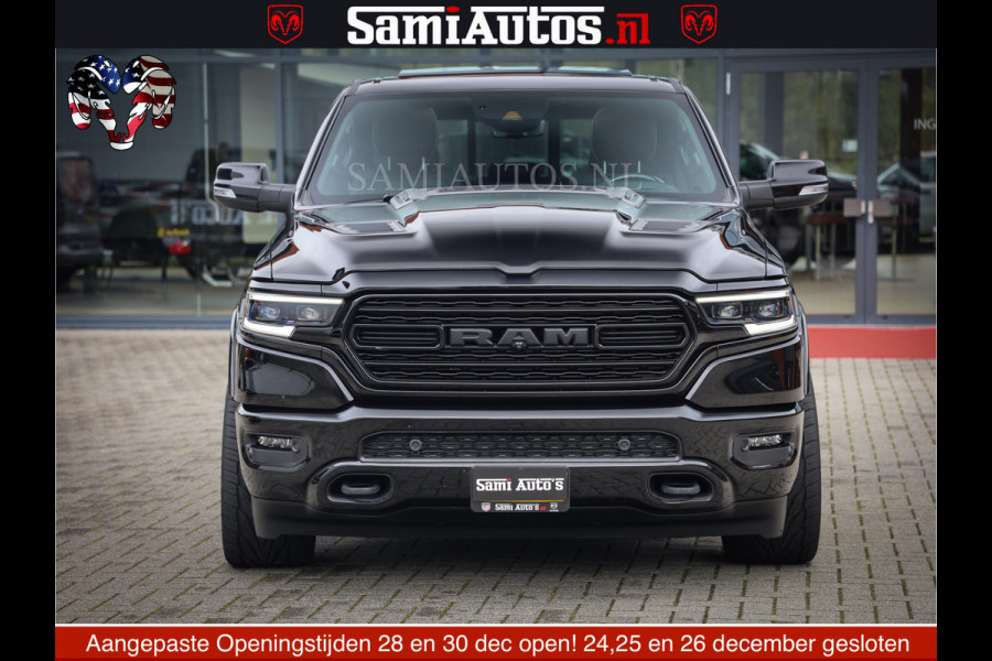 Dodge Ram 1500 LIMITED NIGHT | FEUL WHEELS | BOM VOL | 5.7 V8 4x4 | TOP STAAT | DUBBELE CABINE | MWK | XB9 | HUD | Deze RAM is momenteel in gebruik door ons. Gelieve ons te informeren indien u de pick-up wenst te bezichtigen.