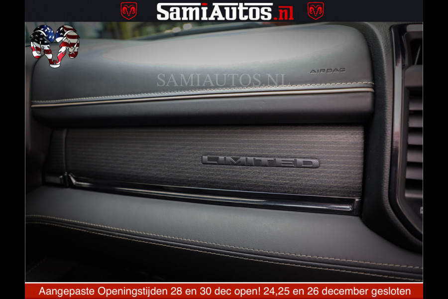 Dodge Ram 1500 LIMITED NIGHT | FEUL WHEELS | BOM VOL | 5.7 V8 4x4 | TOP STAAT | DUBBELE CABINE | MWK | XB9 | HUD | Deze RAM is momenteel in gebruik door ons. Gelieve ons te informeren indien u de pick-up wenst te bezichtigen.