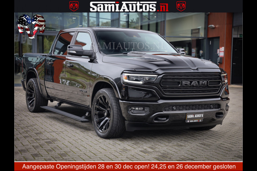 Dodge Ram 1500 LIMITED NIGHT | FEUL WHEELS | BOM VOL | 5.7 V8 4x4 | TOP STAAT | DUBBELE CABINE | MWK | XB9 | HUD | Deze RAM is momenteel in gebruik door ons. Gelieve ons te informeren indien u de pick-up wenst te bezichtigen.