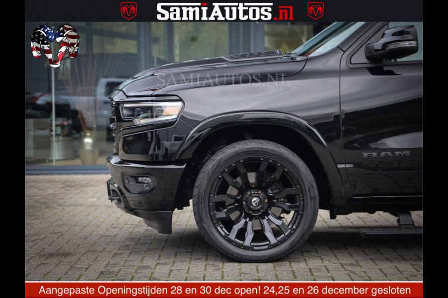 Dodge Ram 1500 LIMITED NIGHT | FEUL WHEELS | BOM VOL | 5.7 V8 4x4 | TOP STAAT | DUBBELE CABINE | MWK | XB9 | HUD | Deze RAM is momenteel in gebruik door ons. Gelieve ons te informeren indien u de pick-up wenst te bezichtigen.