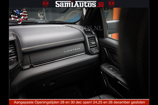 Dodge Ram 1500 LIMITED NIGHT | FEUL WHEELS | BOM VOL | 5.7 V8 4x4 | TOP STAAT | DUBBELE CABINE | MWK | XB9 | HUD | Deze RAM is momenteel in gebruik door ons. Gelieve ons te informeren indien u de pick-up wenst te bezichtigen.