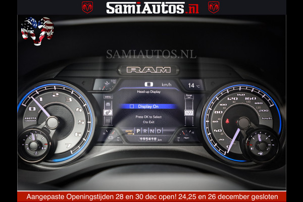 Dodge Ram 1500 LIMITED NIGHT | FEUL WHEELS | BOM VOL | 5.7 V8 4x4 | TOP STAAT | DUBBELE CABINE | MWK | XB9 | HUD | Deze RAM is momenteel in gebruik door ons. Gelieve ons te informeren indien u de pick-up wenst te bezichtigen.