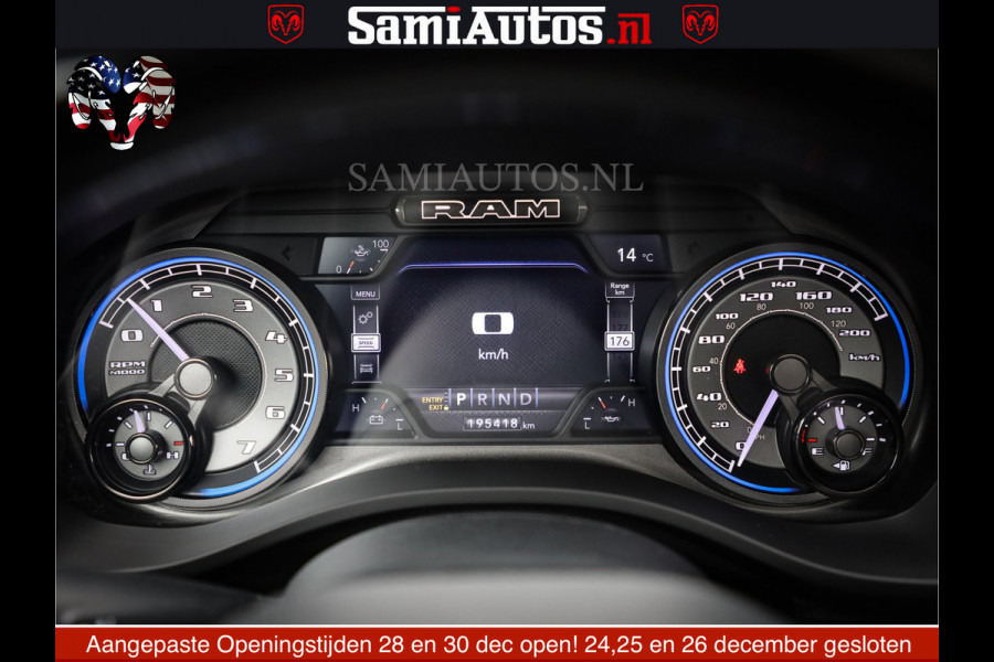 Dodge Ram 1500 LIMITED NIGHT | FEUL WHEELS | BOM VOL | 5.7 V8 4x4 | TOP STAAT | DUBBELE CABINE | MWK | XB9 | HUD | Deze RAM is momenteel in gebruik door ons. Gelieve ons te informeren indien u de pick-up wenst te bezichtigen.