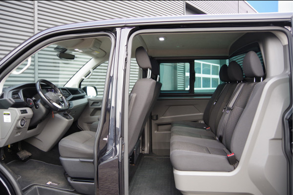 Volkswagen Transporter 2.0 TDI L2 150PK AUT. DC-5P, LED, 2X SCHUIFDEUR, TREKHAAK, NAVI, CRUISE, LEDER STUUR, PARKEERSENSOREN, MISTLAMPEN, DUBBELE CABIN