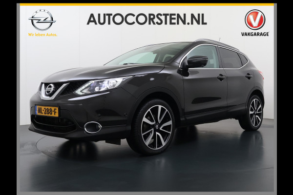 Nissan QASHQAI DIG-T 116PK AUT. Pano-Dak Leer+Elektr.+Verwarmd 360°Camera Automaat Navi TrekhaakPdc Tekna Lmv Led Stoelverwarming Bluetooth Isofix Origineel Nederlandse Auto