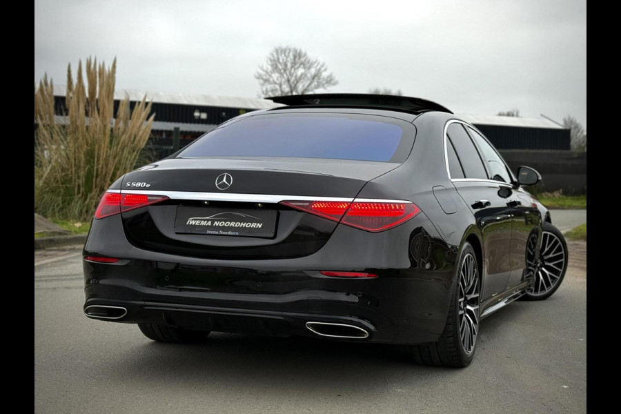 Mercedes-Benz S-Klasse 580 e AMG Panoramadak|4D Burmester®|Softclose|Head-Up|Achterasbesturing|Luxe leder|Stuur verw.|Stoel vent.