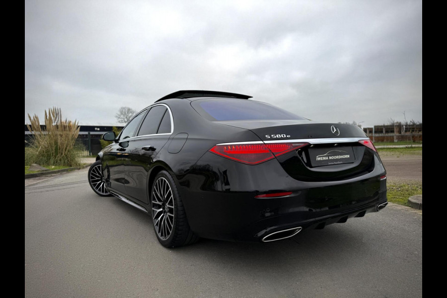 Mercedes-Benz S-Klasse 580 e AMG Panoramadak|4D Burmester®|Softclose|Head-Up|Achterasbesturing|Luxe leder|Stuur verw.|Stoel vent.
