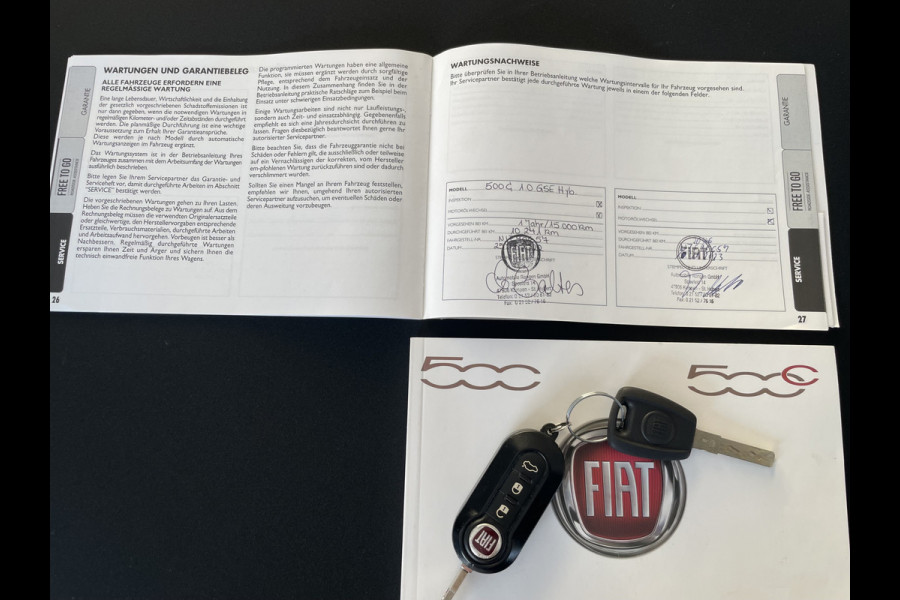 Fiat 500C 1.0 Hybrid sport Airco - Cruise control - Open dak - Parkeersensoren achter - Stoelverwarming - Mistlampen voor - Stuur leder - Stuur multifunctioneel - Bluetooth - Licht metalen velgen 15 inch