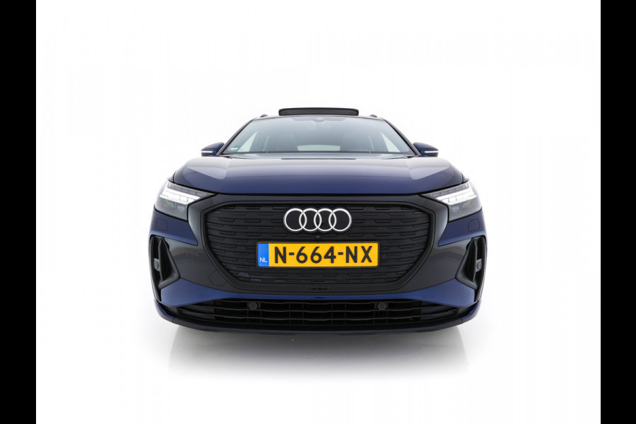 Audi Q4 e-tron 40 S-Line Competition Launch edition 77 kWh [ 3-Fase ] {SOH-87%} (INCL-BTW) *HEAT-PUMP | PANO | LEATHER-FABRIC | MATRIX-LED | ADAPTIVE-CRUISE | HEATED-SPORTSEATS | AMBIENT-LIGHT | DIGI-COCKPIT | CAMERA | KEYLESS | NAVI-FULLMAP | ...