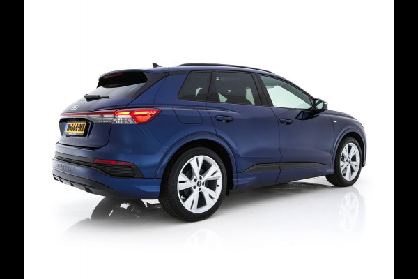 Audi Q4 e-tron 40 S-Line Competition Launch edition 77 kWh [ 3-Fase ] {SOH-87%} (INCL-BTW) *HEAT-PUMP | PANO | LEATHER-FABRIC | MATRIX-LED | ADAPTIVE-CRUISE | HEATED-SPORTSEATS | AMBIENT-LIGHT | DIGI-COCKPIT | CAMERA | KEYLESS | NAVI-FULLMAP | ...