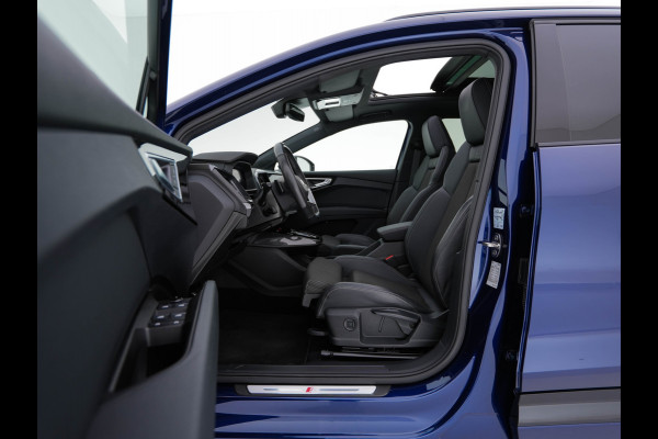 Audi Q4 e-tron 40 S-Line Competition Launch edition 77 kWh [ 3-Fase ] {SOH-87%} (INCL-BTW) *HEAT-PUMP | PANO | LEATHER-FABRIC | MATRIX-LED | ADAPTIVE-CRUISE | HEATED-SPORTSEATS | AMBIENT-LIGHT | DIGI-COCKPIT | CAMERA | KEYLESS | NAVI-FULLMAP | ...