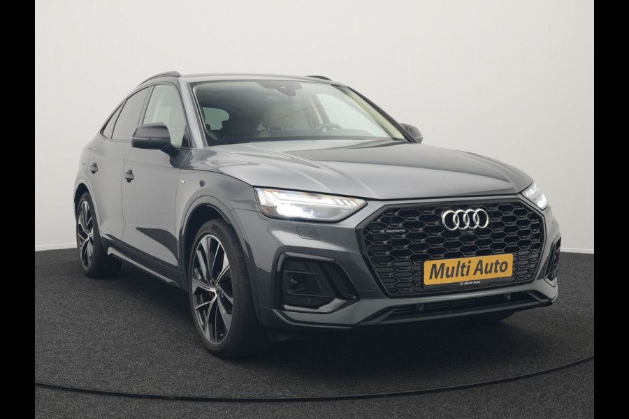 Audi Q5 Sportback 50 TFSI e S Line Plug In Hybrid 300pk Dealer O.H PHEV | Luchtvering | Matrix LED | 21"Audi Sport L.M | Sfeerverlichting | Lederen Sportstoelen Verwarmd | Cruise Control | Navigatie | Virtual | DAB |
