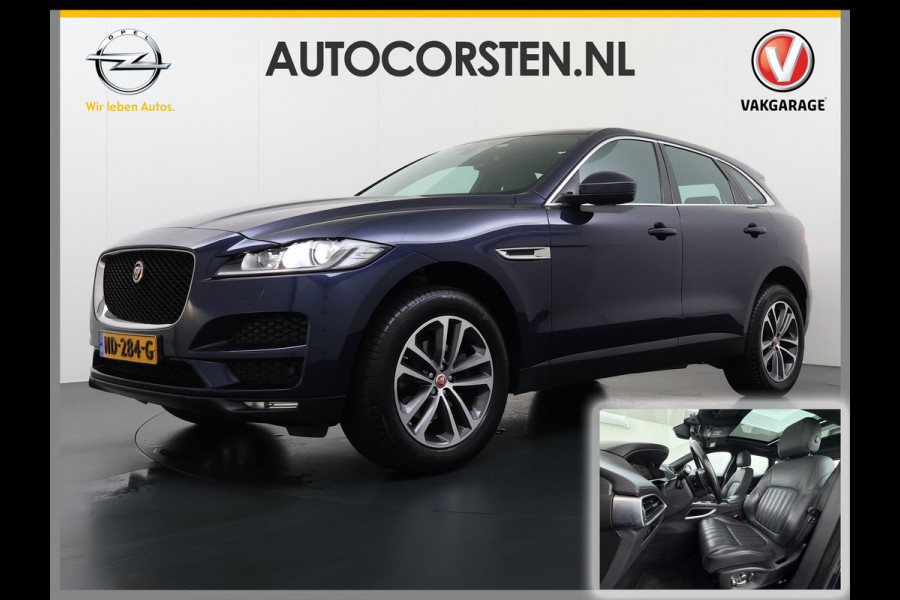 Jaguar F-Pace 2.0D AWD AUT-8 Portfolio Leer Pano-Dak Digitaal Dashboard Camera Meridian®-Audio Navi 4-Zone Ecc Android Auto Apple Carplay Pdc Stoel+Achterbankverwarming Elek.Stoelen+Memory Lmv 19" Bi-xenon Blind Spot Keyless Elek.Achterklep Origineel Nederlandse Auto Nieuwprijs  €87.786,- Zeer compleet!