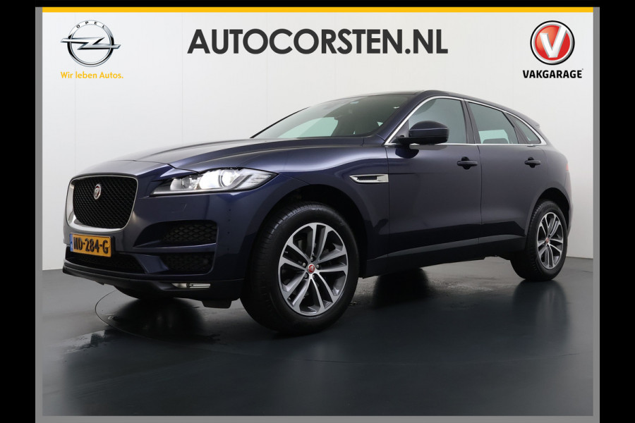 Jaguar F-Pace 2.0D AWD AUT-8 Portfolio Leer Pano-Dak Digitaal Dashboard Camera Meridian®-Audio Navi 4-Zone Ecc Android Auto Apple Carplay Pdc Stoel+Achterbankverwarming Elek.Stoelen+Memory Lmv 19" Bi-xenon Blind Spot Keyless Elek.Achterklep Origineel Nederlandse Auto Nieuwprijs  €87.786,- Zeer compleet!