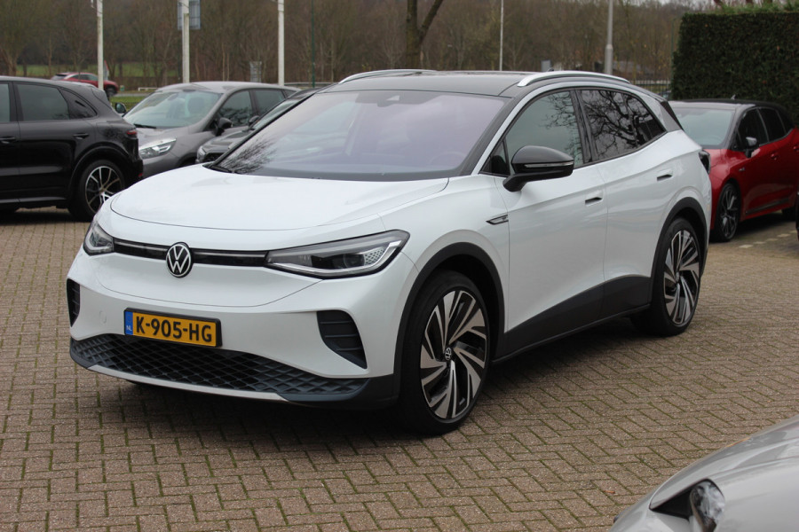 Volkswagen ID.4 First Max 77 kWh / SoH 91.2% / Full option! / Trekhaak / Panoramadak / Camera / Head-up / Keyless / 21'' / ACC / Dodehoek / Elektr. stoelen / Massage / Navigatie / Stuurverwarming