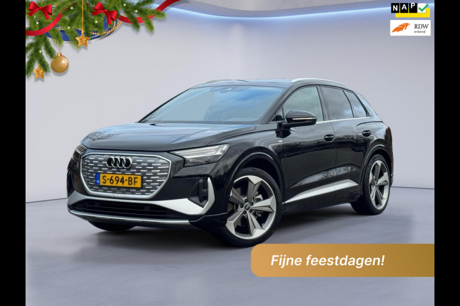 Audi Q4 e-tron 40 S 300 pk edition 77 kWh, SOH 92,5 %, 1 e eigenaar, 2 X S line, 21 ", Electrische trekhaak, NL auto met nap
