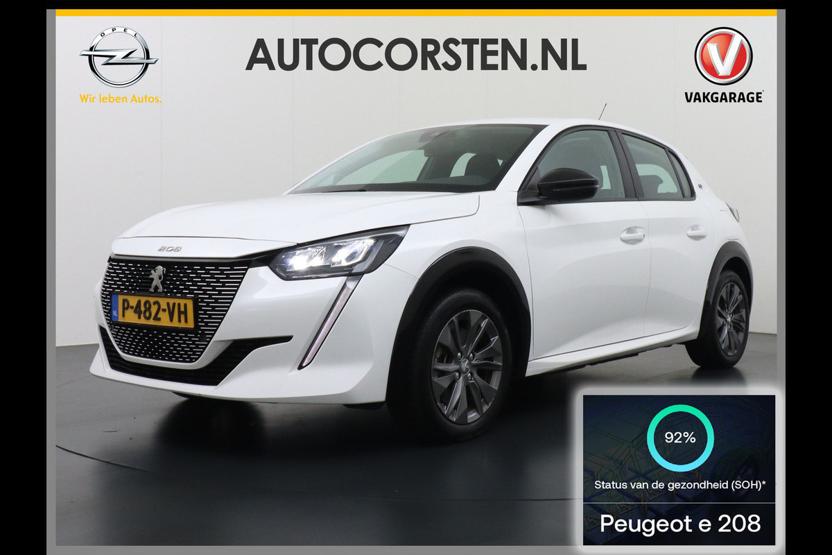 Peugeot e-208 EV 50kWh SOH 92% Navi Pdc Apple Carplay Android Auto Ecc Cruise Control Active Pack DAB+ Bluetooth Led Lmv Keyless Bluetooth Connected services 1e Eigenaar Origineel Nederlandse Auto
