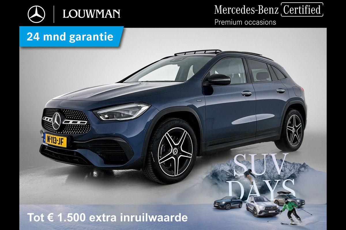 Mercedes-Benz GLA 250 e Business Solution AMG Limited AMG Line | Night Pakket | Panorama Schuif-Kanteldak | Ledkoplampen | Sfeerverlichting | Memory voorstoelen. Inclusief 24 maanden MB Certified garantie voor Europa.
