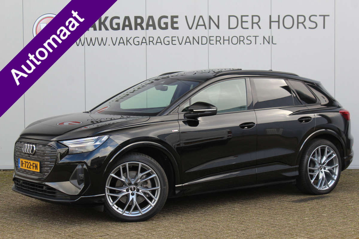 Audi Q4 e-tron 50 quattro S-Edition 77kWh. 300PK, ELEKTRISCH ! WLTP 488KM, Autm. airco dual, navigatie, telefoonvoorb., elektr. panodak, LM wielen, DAB radio, camera, parkeersensoren, head-up display, elektr. achterklep, lederen int., stoel- en stuurwiel verw. etc.