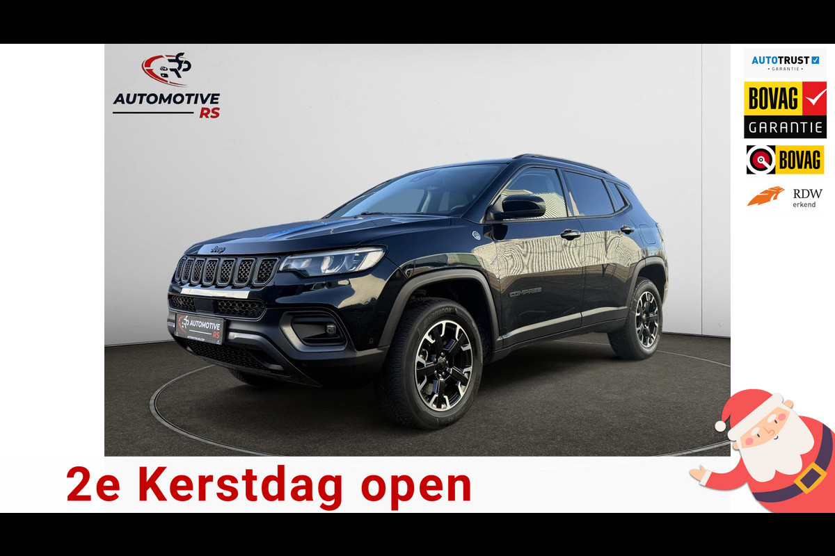 Jeep Compass 4xe 240pk Plug-in Hybrid Trailhawk 4x4 Keyless ACC Navi Lane Assist Camera Leder Climate Control LED Velgen