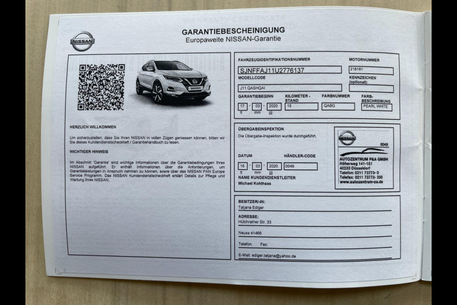 Nissan QASHQAI 1.3 DIG-T Business Edition|AUTOMAAT|PANO|NAVI|360 CAMERA|CLIMATE, CRUISE CONTROL|STOELVERW.|PDC|LMV|HOOGZIT|