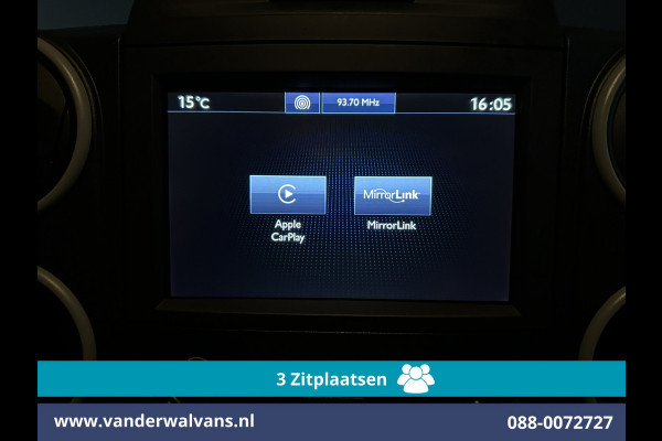 Peugeot Partner 1.6 BlueHDi L1H1 Euro6 Airco | 3-Zits | Navigatie | Apple Carplay | Cruisecontrol Parkeersensoren, zijdeur, bijrijdersbank