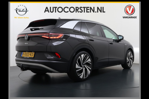Volkswagen ID.4 Max 77kWh SOH 90% Warmtepomp Ergo Comfort Stoelen Trekhaak 360°Camera Panoramadak Adap.Cruise Navi Ecc Apple Carplay Android Aut Memory Stoel+Stuurverwarming Lmv 21" DAB Elek.Stoelen+Achterklep Voorruitverwarming Matrix Led Origineel Nederlandse Super Compleet! Auto Nieuwprijs  €57.932,-