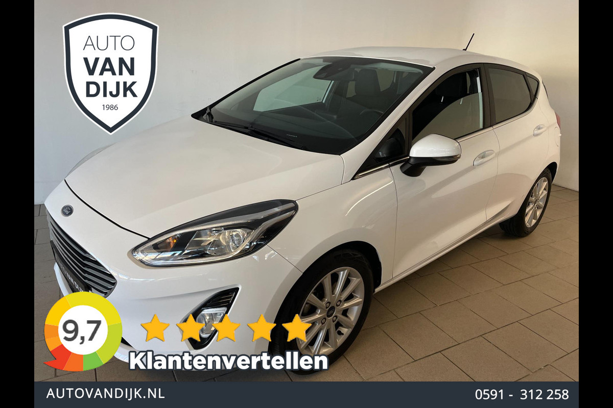Ford Fiesta 1.0 EcoBoost Titanium AIRCO CLIMA NAVI VIA APP BLUETOOTH SCHERM PRIVACYGLAS VELGEN PDC ZEER NETTE AUTO