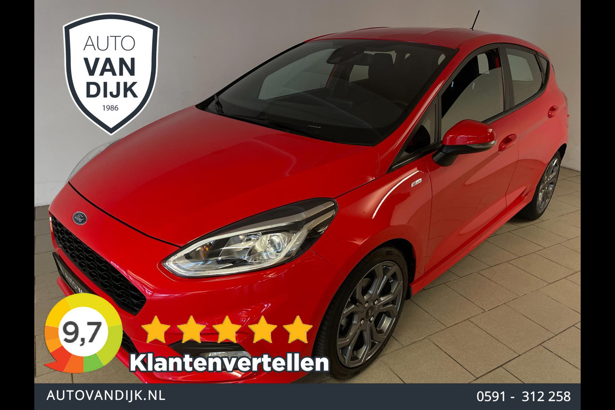 Ford Fiesta 1.0 EcoBoost Hybrid ST-Line AIRCO NAVI CRUISE BLUETOOTH SCHERM 17 INCH VELGEN ELEK RAMEN CENT VERG NIEUWSTAAT