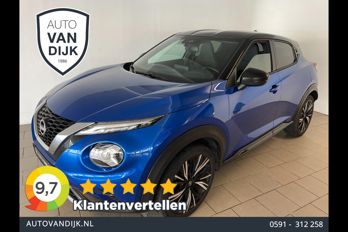 Nissan Juke 1.0 DIG-T N-Design AIRCO CLIMA NAVI CRUISE BT VELGEN CAMERA PRIVACYGLAS ZWART DAK ZEER NETTE AUTO
