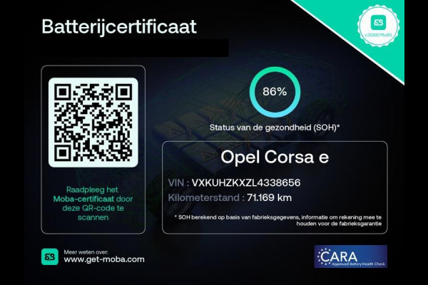 Opel CORSA-E 3 FASE 50kWH.ACCU 86% GARANTIE 2030* WLTP TOT 323 . AUTOMAAT . FULL NAVI . APPLE CARPLAY & ANDROID AUTO .