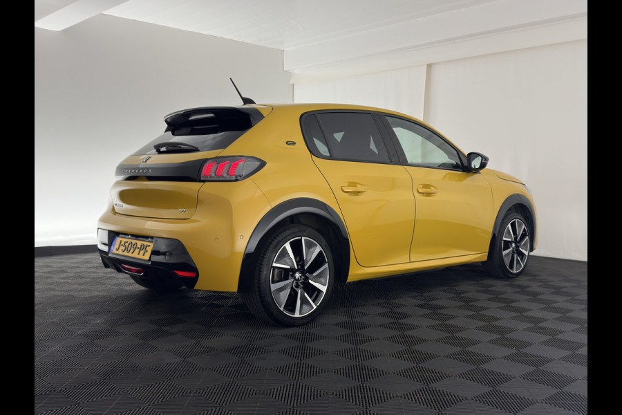 Peugeot e-208 EV GT 350 50 kWh [ 3-Fase ] {SOH-100%} (INCL-BTW) *PANO | FULL-LED | DIGI-COCKPIT | BLINDSPOT | CAMERA | LEATHER-ALCANTARA | AMBIENT-LIGHT | NAVI-FULLMAP | LANE-ASSIST | KEYLESS | DAB | CCS-FASTLOADER | HEATED-SPORTSEATS | 17"ALU*