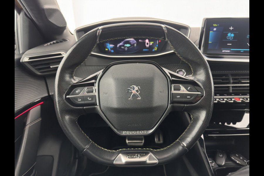 Peugeot e-208 EV GT 350 50 kWh [ 3-Fase ] {SOH-100%} (INCL-BTW) *PANO | FULL-LED | DIGI-COCKPIT | BLINDSPOT | CAMERA | LEATHER-ALCANTARA | AMBIENT-LIGHT | NAVI-FULLMAP | LANE-ASSIST | KEYLESS | DAB | CCS-FASTLOADER | HEATED-SPORTSEATS | 17"ALU*