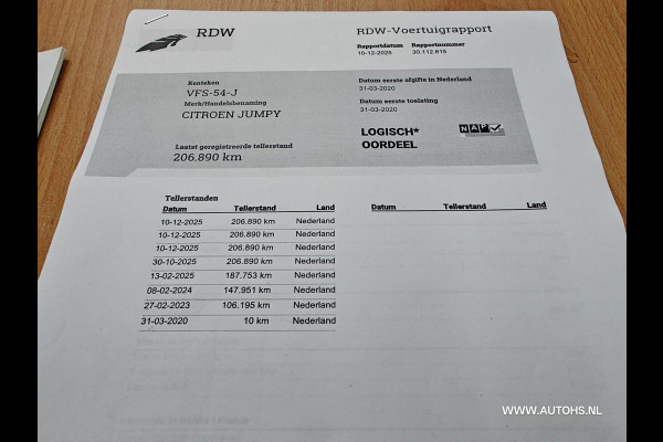 Citroën Jumpy 2.0 BlueHDI 180 PK AUTOMAAT , 1e Eig Ex overheid. Euro 6 , lengte 2 , honden inrichting ,