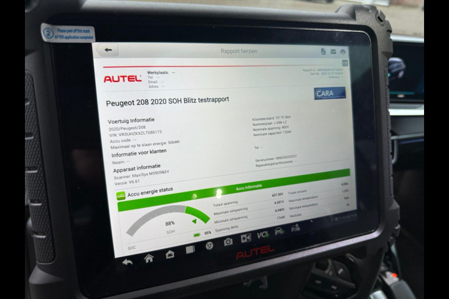 Peugeot e-208 EV GT 350 50 kWh VAN: 17.900,- VOOR: 15.877,- UW EINDEJAARSVOORDEEL: 2.023,- EURO | 3-fase laden | SOH 88% | Panoramadak | Adaptieve cruise control | Virtual cockpit | Stoelverwarming | Full options