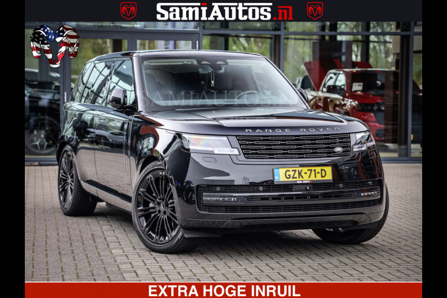 Land Rover Range Rover P550e | NIGHT | GARANTIE TOT 14-03-2029 | HEAD-UP | ACHTERAS BESTURING | SOFT CLOSE | PHEV | 23 INCH VELGEN | PANORAMADAK | STUURVERWARMING | STOEL KOELING | Fabrieksgarantie tot 14-03-2029 – Geniet van gemoedsrust met uitgebreide dekking tot deze datum. GZK-71-D