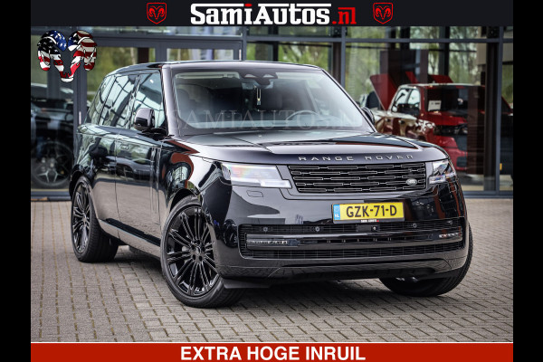 Land Rover Range Rover P550e | NIGHT | GARANTIE TOT 14-03-2029 | HEAD-UP | ACHTERAS BESTURING | SOFT CLOSE | PHEV | 23 INCH VELGEN | PANORAMADAK | STUURVERWARMING | STOEL KOELING | Fabrieksgarantie tot 14-03-2029 – Geniet van gemoedsrust met uitgebreide dekking tot deze datum. GZK-71-D