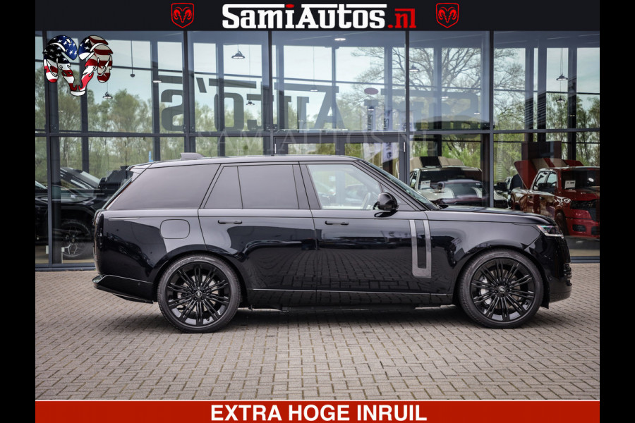 Land Rover Range Rover P550e | NIGHT | GARANTIE TOT 14-03-2029 | HEAD-UP | ACHTERAS BESTURING | SOFT CLOSE | PHEV | 23 INCH VELGEN | PANORAMADAK | STUURVERWARMING | STOEL KOELING | Fabrieksgarantie tot 14-03-2029 – Geniet van gemoedsrust met uitgebreide dekking tot deze datum. GZK-71-D