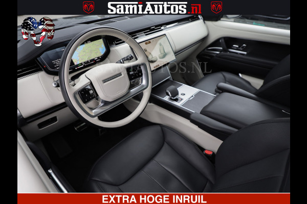 Land Rover Range Rover P550e | NIGHT | GARANTIE TOT 14-03-2029 | HEAD-UP | ACHTERAS BESTURING | SOFT CLOSE | PHEV | 23 INCH VELGEN | PANORAMADAK | STUURVERWARMING | STOEL KOELING | Fabrieksgarantie tot 14-03-2029 – Geniet van gemoedsrust met uitgebreide dekking tot deze datum. GZK-71-D