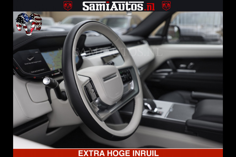 Land Rover Range Rover P550e | NIGHT | GARANTIE TOT 14-03-2029 | HEAD-UP | ACHTERAS BESTURING | SOFT CLOSE | PHEV | 23 INCH VELGEN | PANORAMADAK | STUURVERWARMING | STOEL KOELING | Fabrieksgarantie tot 14-03-2029 – Geniet van gemoedsrust met uitgebreide dekking tot deze datum. GZK-71-D