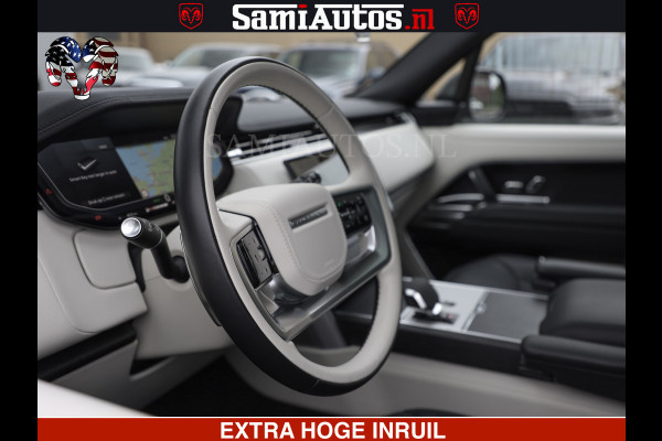 Land Rover Range Rover P550e | NIGHT | GARANTIE TOT 14-03-2029 | HEAD-UP | ACHTERAS BESTURING | SOFT CLOSE | PHEV | 23 INCH VELGEN | PANORAMADAK | STUURVERWARMING | STOEL KOELING | Fabrieksgarantie tot 14-03-2029 – Geniet van gemoedsrust met uitgebreide dekking tot deze datum. GZK-71-D