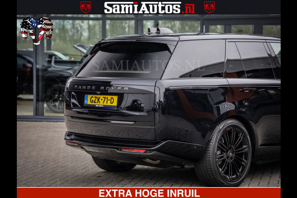 Land Rover Range Rover P550e | NIGHT | GARANTIE TOT 14-03-2029 | HEAD-UP | ACHTERAS BESTURING | SOFT CLOSE | PHEV | 23 INCH VELGEN | PANORAMADAK | STUURVERWARMING | STOEL KOELING | Fabrieksgarantie tot 14-03-2029 – Geniet van gemoedsrust met uitgebreide dekking tot deze datum. GZK-71-D