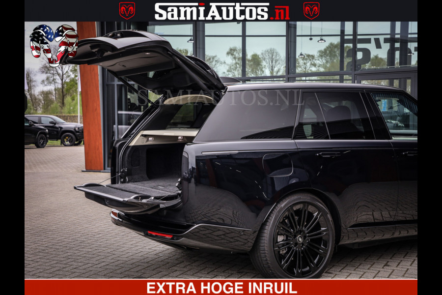 Land Rover Range Rover P550e | NIGHT | GARANTIE TOT 14-03-2029 | HEAD-UP | ACHTERAS BESTURING | SOFT CLOSE | PHEV | 23 INCH VELGEN | PANORAMADAK | STUURVERWARMING | STOEL KOELING | Fabrieksgarantie tot 14-03-2029 – Geniet van gemoedsrust met uitgebreide dekking tot deze datum. GZK-71-D