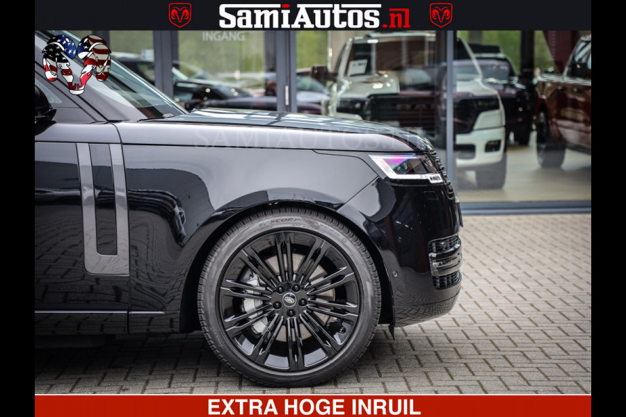 Land Rover Range Rover P550e | NIGHT | GARANTIE TOT 14-03-2029 | HEAD-UP | ACHTERAS BESTURING | SOFT CLOSE | PHEV | 23 INCH VELGEN | PANORAMADAK | STUURVERWARMING | STOEL KOELING | Fabrieksgarantie tot 14-03-2029 – Geniet van gemoedsrust met uitgebreide dekking tot deze datum. GZK-71-D
