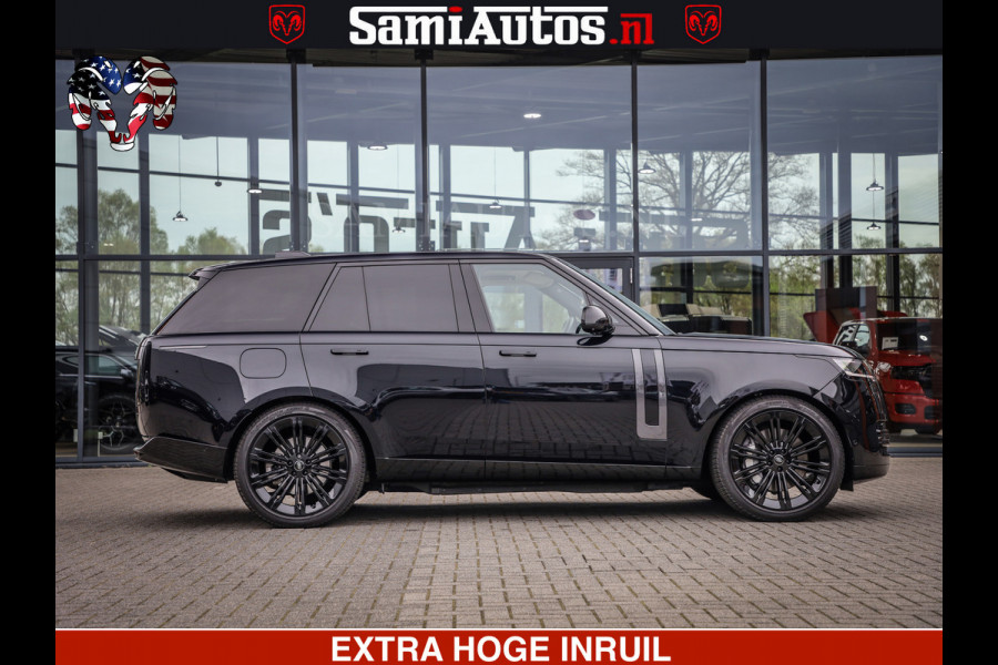 Land Rover Range Rover P550e | NIGHT | GARANTIE TOT 14-03-2029 | HEAD-UP | ACHTERAS BESTURING | SOFT CLOSE | PHEV | 23 INCH VELGEN | PANORAMADAK | STUURVERWARMING | STOEL KOELING | Fabrieksgarantie tot 14-03-2029 – Geniet van gemoedsrust met uitgebreide dekking tot deze datum. GZK-71-D