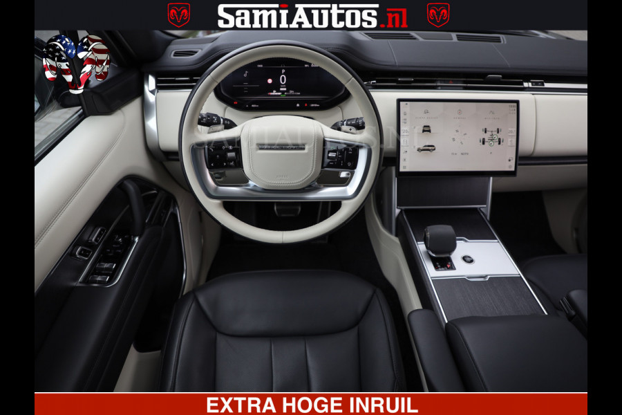 Land Rover Range Rover P550e | NIGHT | GARANTIE TOT 14-03-2029 | HEAD-UP | ACHTERAS BESTURING | SOFT CLOSE | PHEV | 23 INCH VELGEN | PANORAMADAK | STUURVERWARMING | STOEL KOELING | Fabrieksgarantie tot 14-03-2029 – Geniet van gemoedsrust met uitgebreide dekking tot deze datum. GZK-71-D