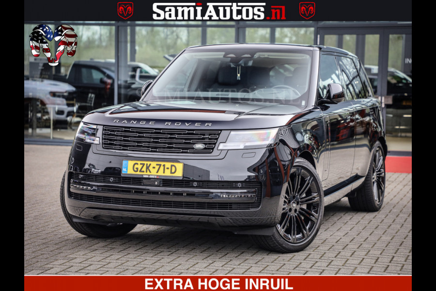 Land Rover Range Rover P550e | NIGHT | GARANTIE TOT 14-03-2029 | HEAD-UP | ACHTERAS BESTURING | SOFT CLOSE | PHEV | 23 INCH VELGEN | PANORAMADAK | STUURVERWARMING | STOEL KOELING | Fabrieksgarantie tot 14-03-2029 – Geniet van gemoedsrust met uitgebreide dekking tot deze datum. GZK-71-D