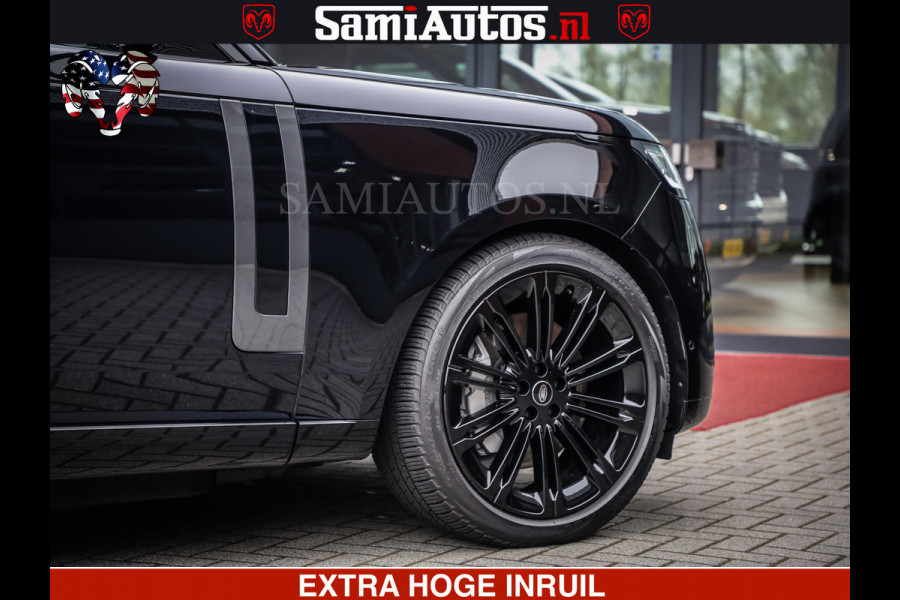Land Rover Range Rover P550e | NIGHT | GARANTIE TOT 14-03-2029 | HEAD-UP | ACHTERAS BESTURING | SOFT CLOSE | PHEV | 23 INCH VELGEN | PANORAMADAK | STUURVERWARMING | STOEL KOELING | Fabrieksgarantie tot 14-03-2029 – Geniet van gemoedsrust met uitgebreide dekking tot deze datum. GZK-71-D