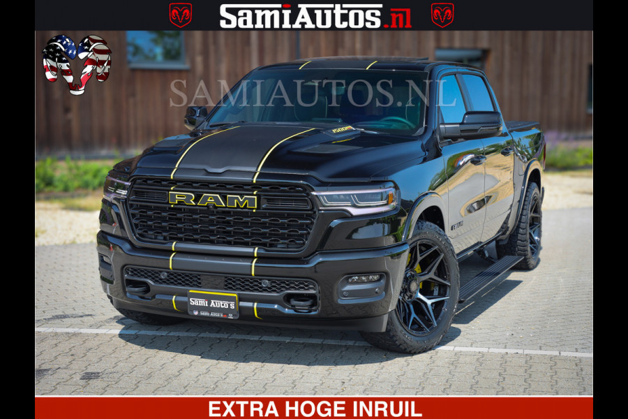 Dodge Ram 1500 Limited Night High Output 540HP 706Nm | Massage + Full Option | De Meest Luxe en Volle Pick-Up in zijn Klasse | Comfortabele Dubbele Cabine met Royale 5 Zitplaatsen | BPM vrij | Nu Leverbaar uit Voorraad | Voorraad Nr 2356 - 0990